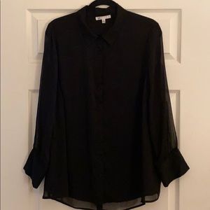 DR2 sheer sleeve blouse
